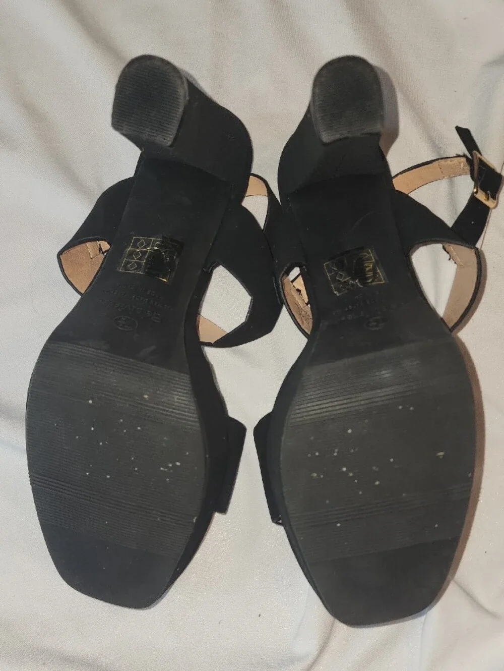 Bella Marie Size 7.5 Black Platform‎ Block Heel Sandals - Women
